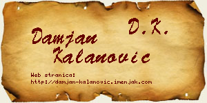 Damjan Kalanović vizit kartica